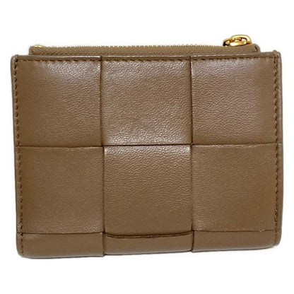 Bottega Veneta Bifold Wallet Cassette Maxi Intrecciato Brown Leather