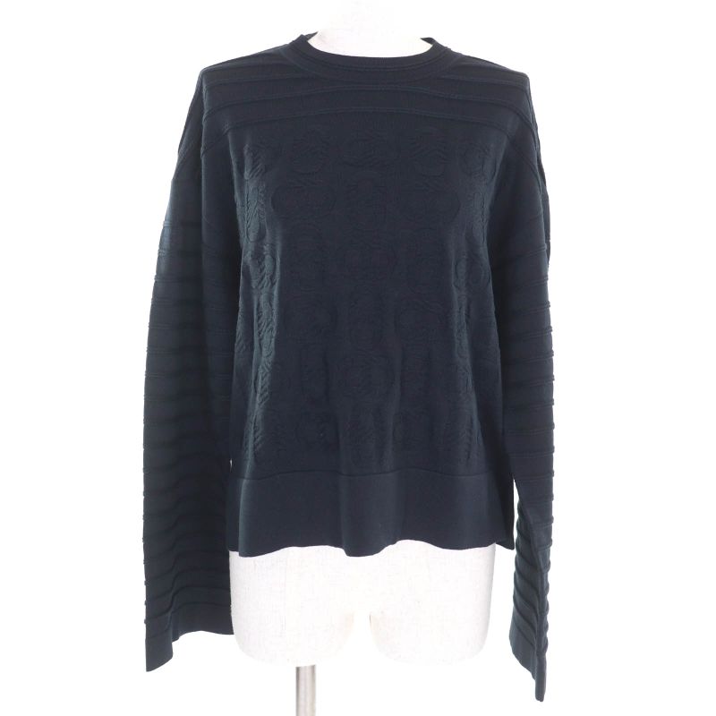 Hermes 23SS 3e2614d3 Silk-blend Chaine D'ancre Crewneck Long Sleeve Knit Black