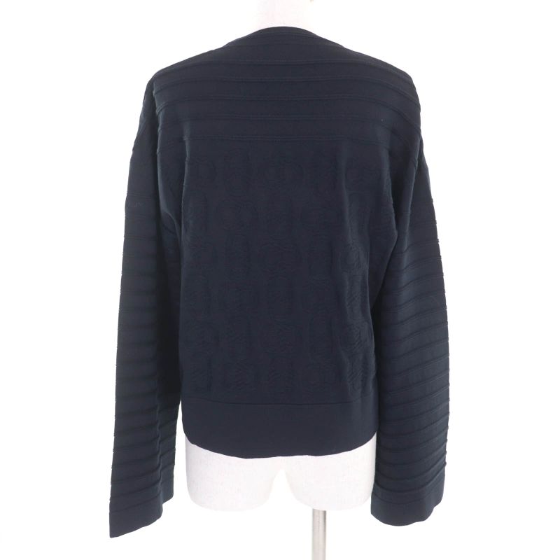 Hermes 23SS 3e2614d3 Silk-blend Chaine D'ancre Crewneck Long Sleeve Knit Black