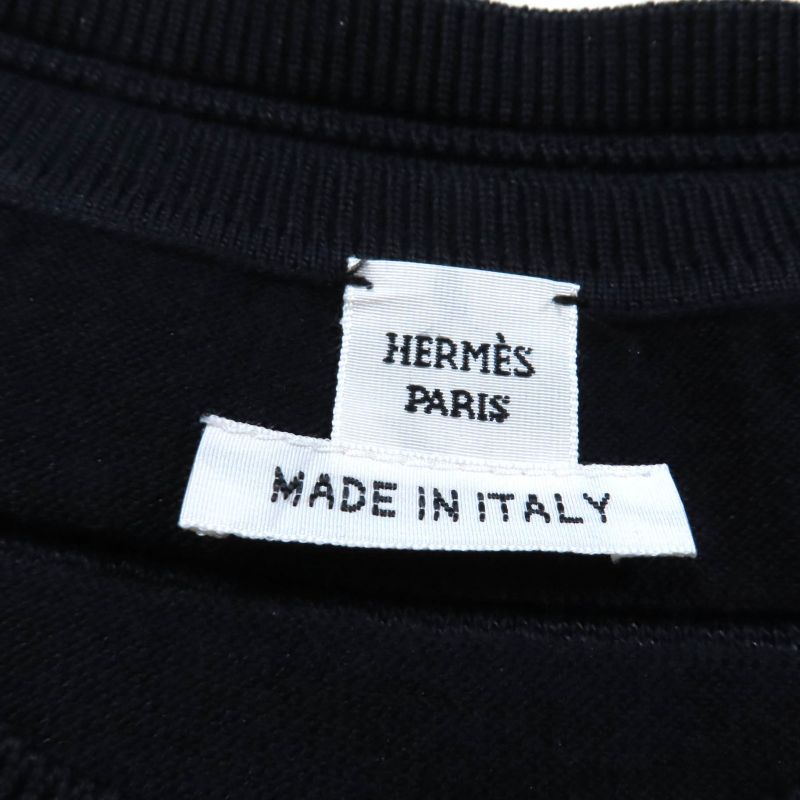 Hermes 23SS 3e2614d3 Silk-blend Chaine D'ancre Crewneck Long Sleeve Knit Black