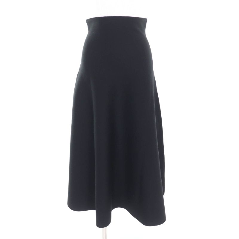 Louis Vuitton 25SS A-line Knit Long Skirt Black S With Hanger Garment Made In