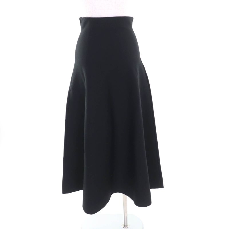 Louis Vuitton 25SS A-line Knit Long Skirt Black S With Hanger Garment Made In