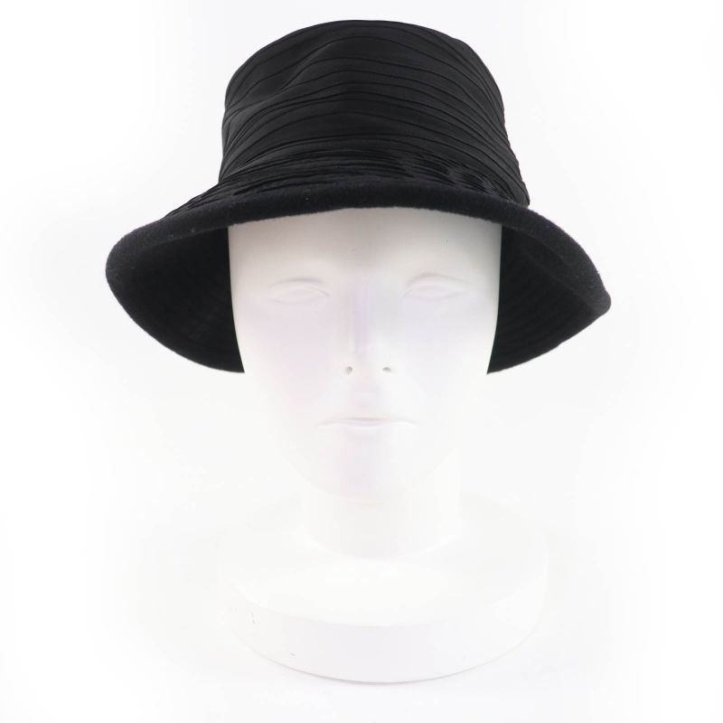 Hermes 100% Cashmere Lined Design Hat Black 56 With Box Made In France Genuine