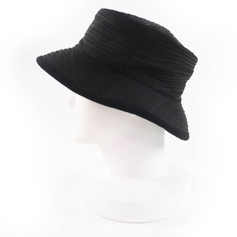 Hermes 100% Cashmere Lined Design Hat Black 56 With Box Made In France Genuine