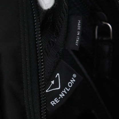 Prada 1bc421 Nylon Saffiano Leather Re-nylon Triangle Logo Triangle Plate
