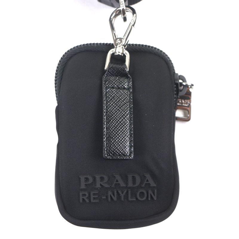 Prada 1bc421 Nylon Saffiano Leather Re-nylon Triangle Logo Triangle Plate