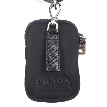 Prada 1bc421 Nylon Saffiano Leather Re-nylon Triangle Logo Triangle Plate