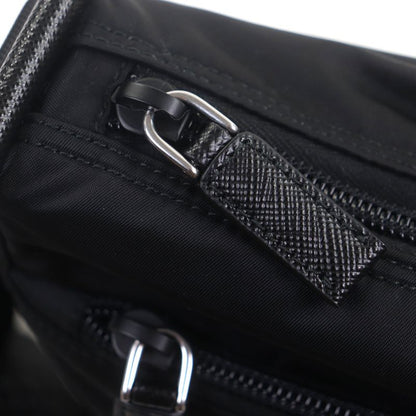 Prada 1bc421 Nylon Saffiano Leather Re-nylon Triangle Logo Triangle Plate