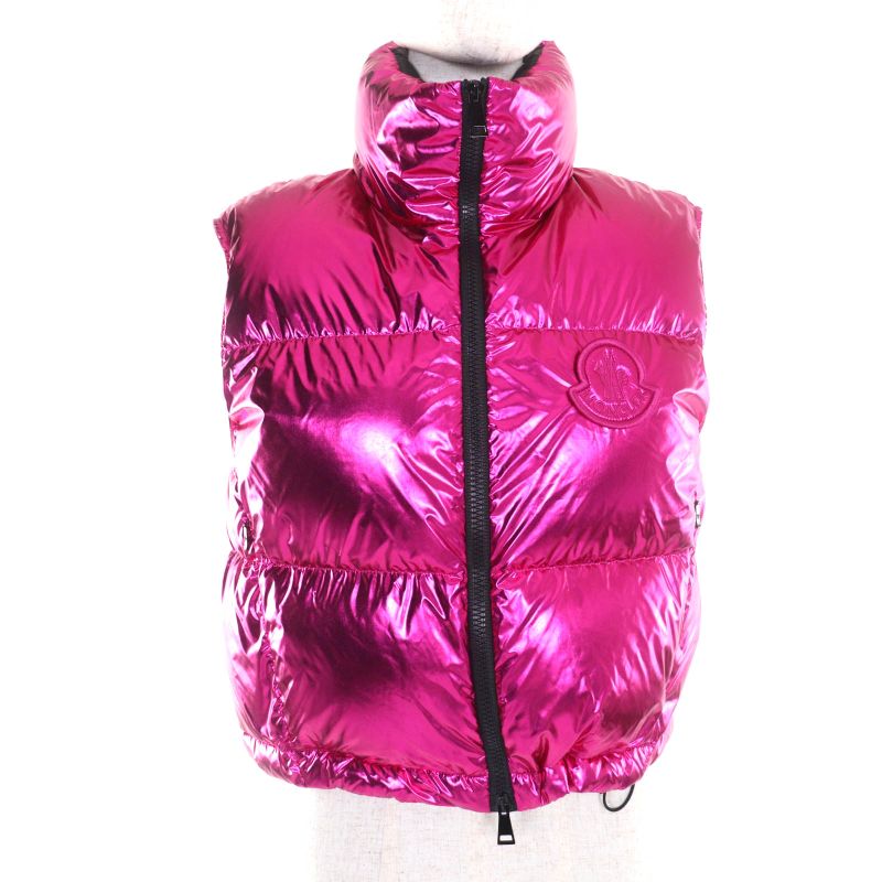 Moncler 2023 Blavet Zip Up Down Vest With Decalogo Patch Pink 0 Made In