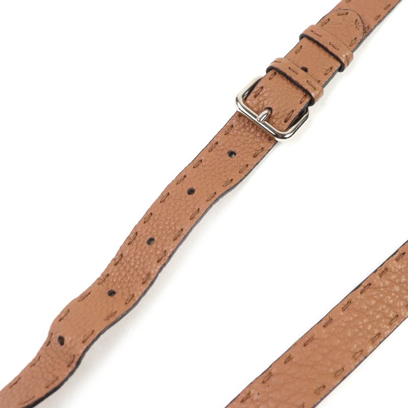 Fendi 8bn290 Peekaboo Regular Leather 2WAY Handbag Shoulder Bag Brown Made In