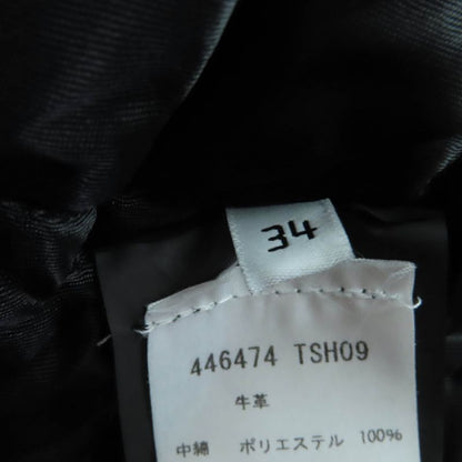 Balenciaga 446474 Swing Top Leather Riders Jacket Black 34 Women