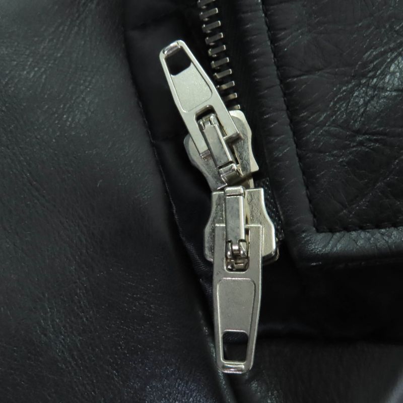 Balenciaga 446474 Swing Top Leather Riders Jacket Black 34 Women