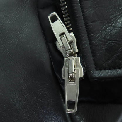 Balenciaga 446474 Swing Top Leather Riders Jacket Black 34 Women