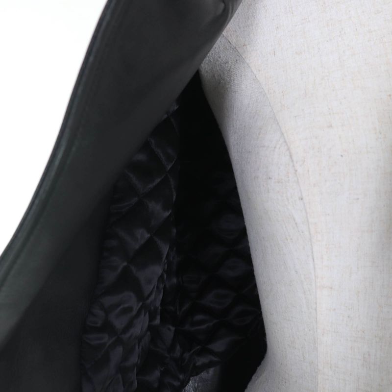 Balenciaga 446474 Swing Top Leather Riders Jacket Black 34 Women