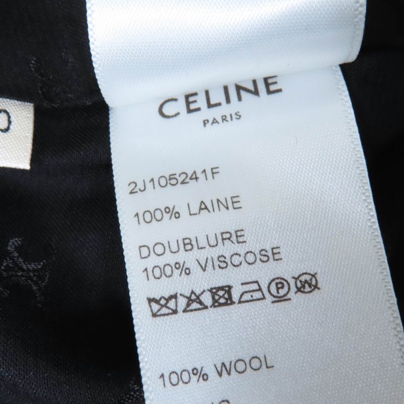 Celine 2j105241f 100% Wool Eddy Period Checked Pleated Skirt Brown 40 Made In