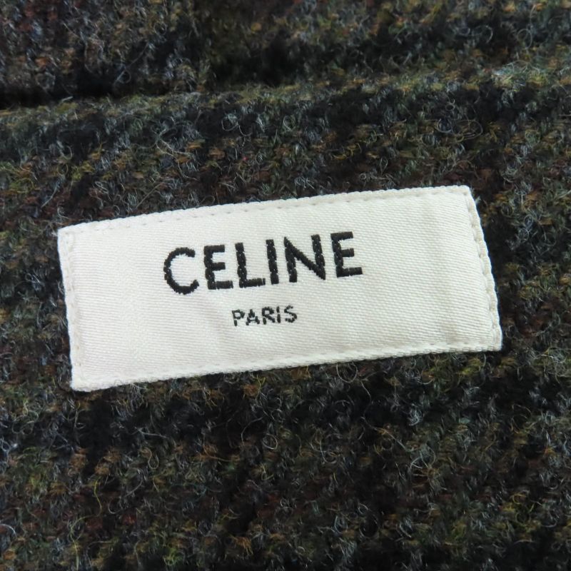 Celine 2j105241f 100% Wool Eddy Period Checked Pleated Skirt Brown 40 Made In