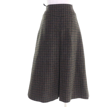 Celine 2j105241f 100% Wool Eddy Period Checked Pleated Skirt Brown 40 Made In