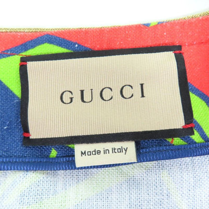 Gucci 23SS 746401 100% Linen Nut Print Jacket With Belt Multicolor 36 Hanger