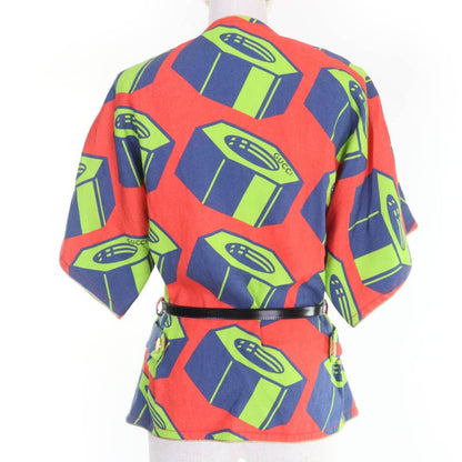 Gucci 23SS 746401 100% Linen Nut Print Jacket With Belt Multicolor 36 Hanger