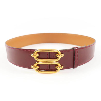 Hermes Vintage Leather Gold Hardware 1981 Chaine D'ancre Motif Leather Belt