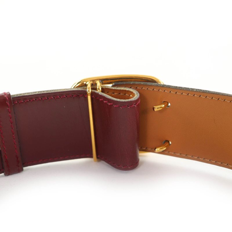 Hermes Vintage Leather Gold Hardware 1981 Chaine D'ancre Motif Leather Belt