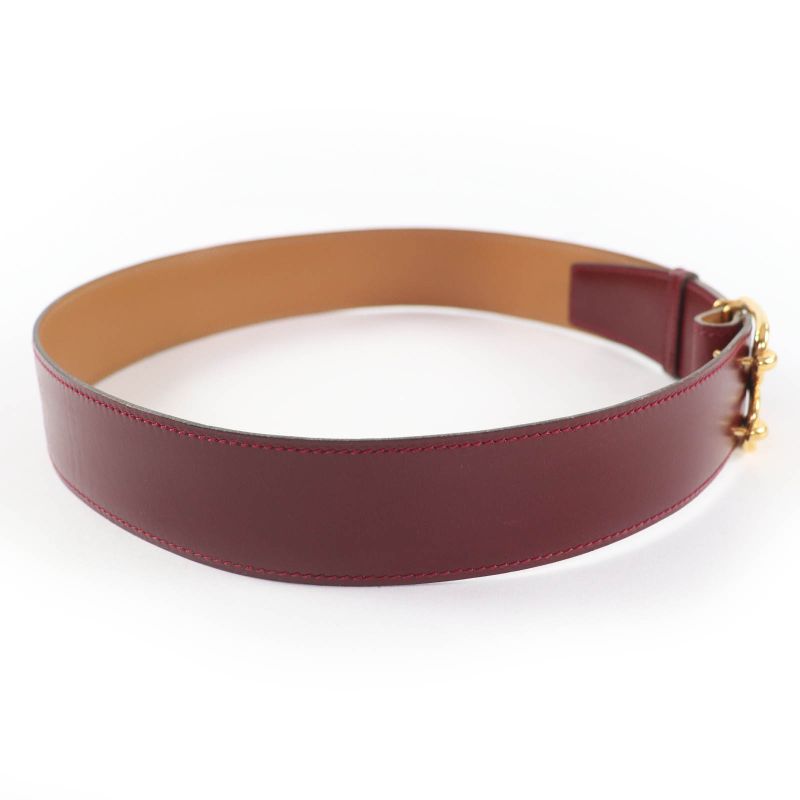 Hermes Vintage Leather Gold Hardware 1981 Chaine D'ancre Motif Leather Belt