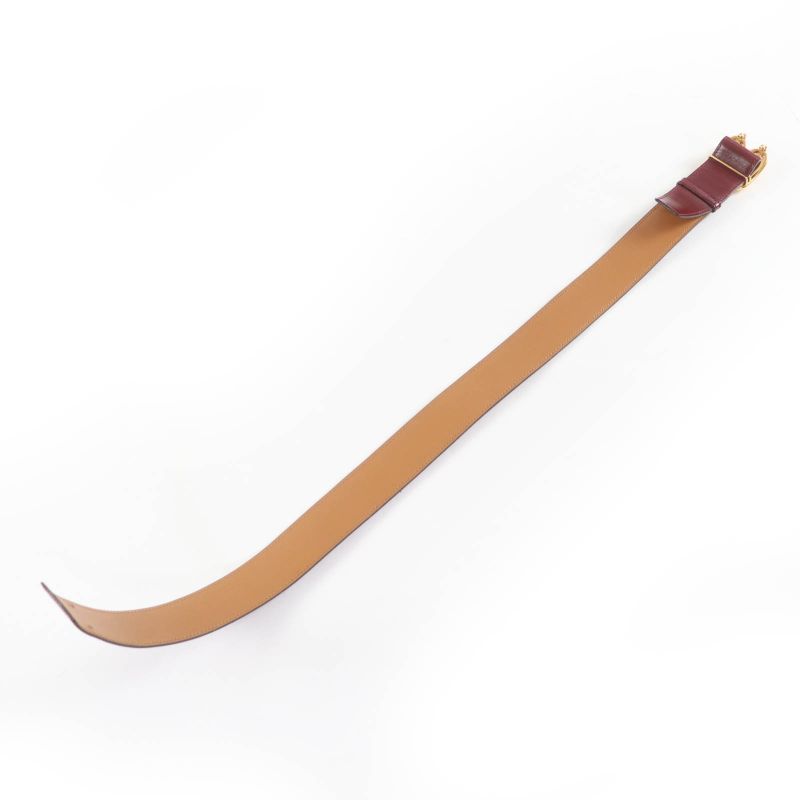 Hermes Vintage Leather Gold Hardware 1981 Chaine D'ancre Motif Leather Belt