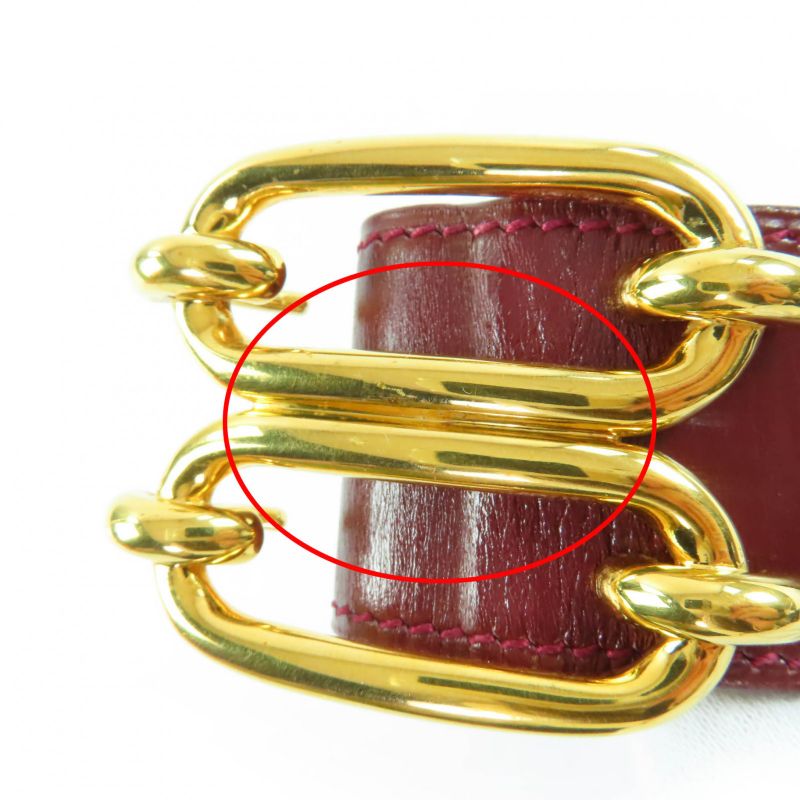 Hermes Vintage Leather Gold Hardware 1981 Chaine D'ancre Motif Leather Belt