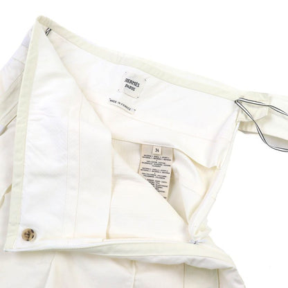 Hermes 23SS 3e0407dp Cotton Culotte Shorts With Nylon Cream 34 Made In France