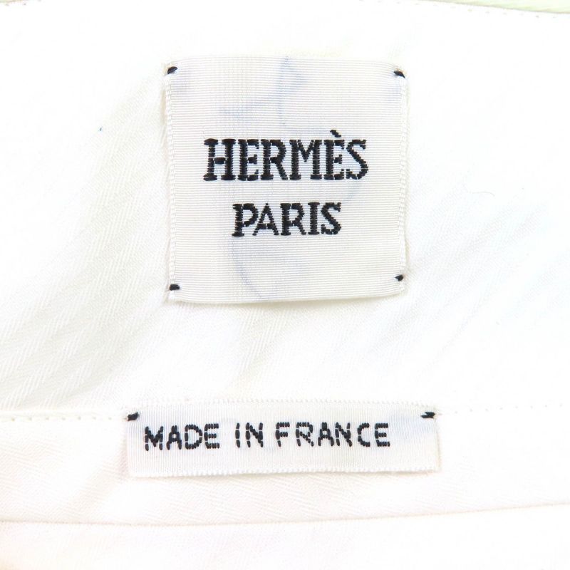 Hermes 23SS 3e0407dp Cotton Culotte Shorts With Nylon Cream 34 Made In France