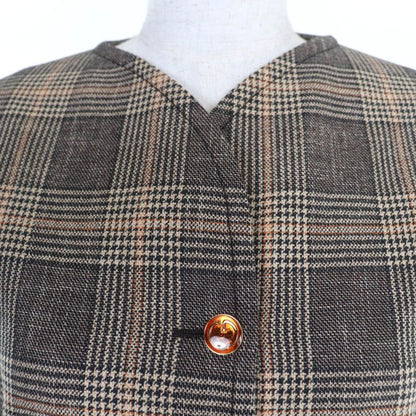 Gucci 22AW 699152 Wool Glencheck Prince Of Wales Belted Coat Brown 36 Made In