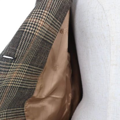 Gucci 22AW 699152 Wool Glencheck Prince Of Wales Belted Coat Brown 36 Made In