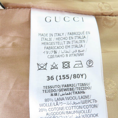 Gucci 22AW 699152 Wool Glencheck Prince Of Wales Belted Coat Brown 36 Made In