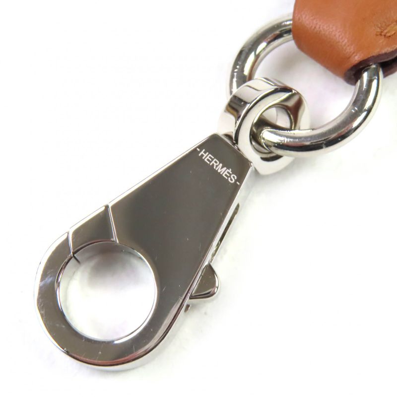 Hermes Sangle Flipper Ball Canvas Leather Use Silver Hardware Shoulder Strap