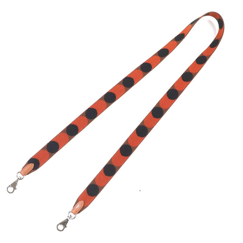 Hermes Sangle Flipper Ball Canvas Leather Use Silver Hardware Shoulder Strap