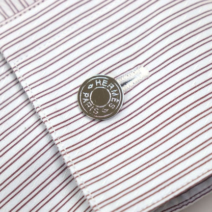 Hermes 100% Cotton Striped Pattern Sleeve Serie Buttons Long Sleeves Long