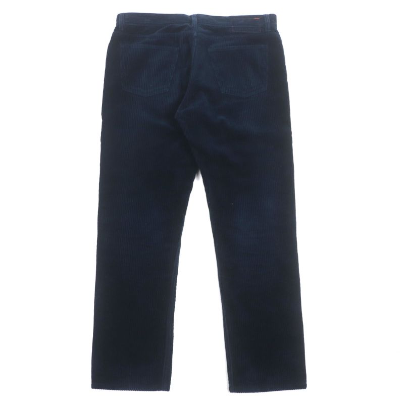 Hermes 100% Cotton Serie Button Fly Leather Corduroy Pants With Patches Navy
