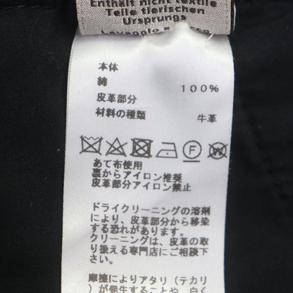 Hermes 100% Cotton Serie Button Fly Leather Corduroy Pants With Patches Navy