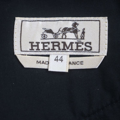 Hermes 100% Cotton Serie Button Fly Leather Corduroy Pants With Patches Navy