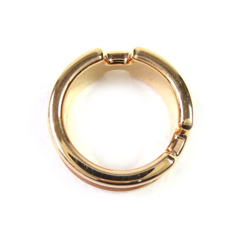 Hermes Ring Olympe PM Leather Gold Hardware Ring Brown S Size 12 Equivalent