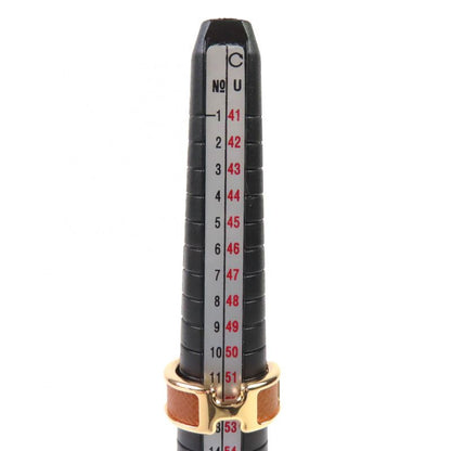 Hermes Ring Olympe PM Leather Gold Hardware Ring Brown S Size 12 Equivalent