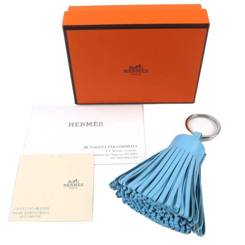 Hermes Carmen Agnomiro Celeste Silver Hardware Bagcharm With Boxmade In
