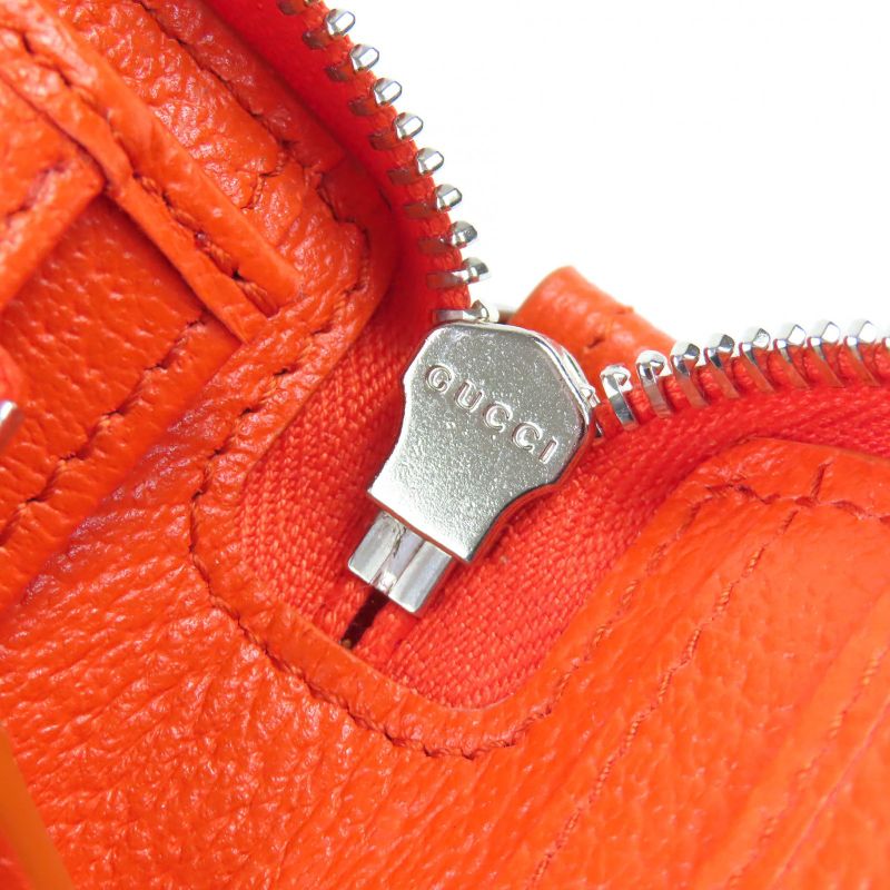 Gucci 822051 GG Canvas Leather Use Round Zip Wallet Long Wallet Current Beige