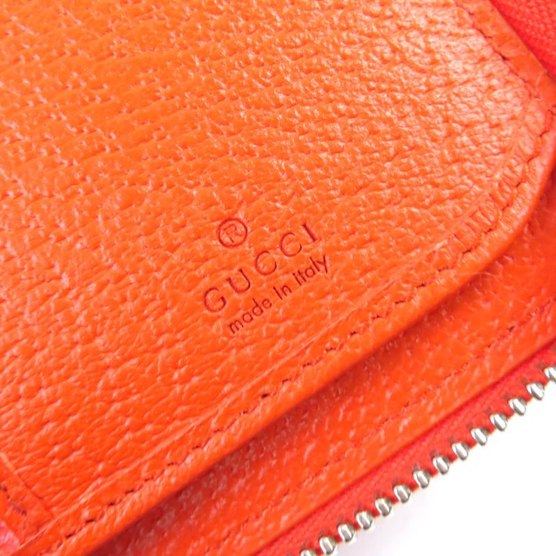 Gucci 822051 GG Canvas Leather Use Round Zip Wallet Long Wallet Current Beige