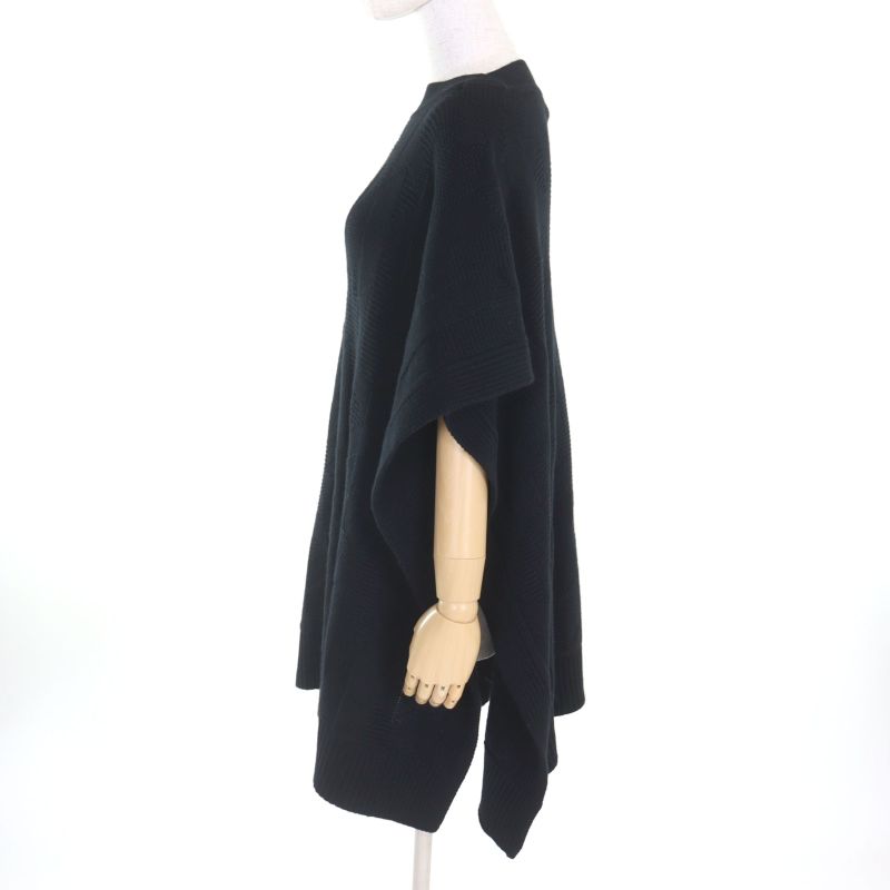 Hermes 4e2904d3 H Rectangular Cape Poncho 100% Virgin Wool H Pattern Cable-knit