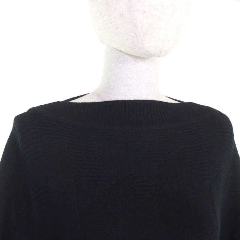 Hermes 4e2904d3 H Rectangular Cape Poncho 100% Virgin Wool H Pattern Cable-knit