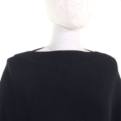 Hermes 4e2904d3 H Rectangular Cape Poncho 100% Virgin Wool H Pattern Cable-knit