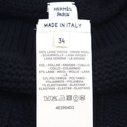 Hermes 4e2904d3 H Rectangular Cape Poncho 100% Virgin Wool H Pattern Cable-knit