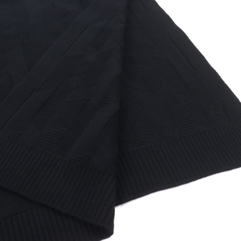 Hermes 4e2904d3 H Rectangular Cape Poncho 100% Virgin Wool H Pattern Cable-knit