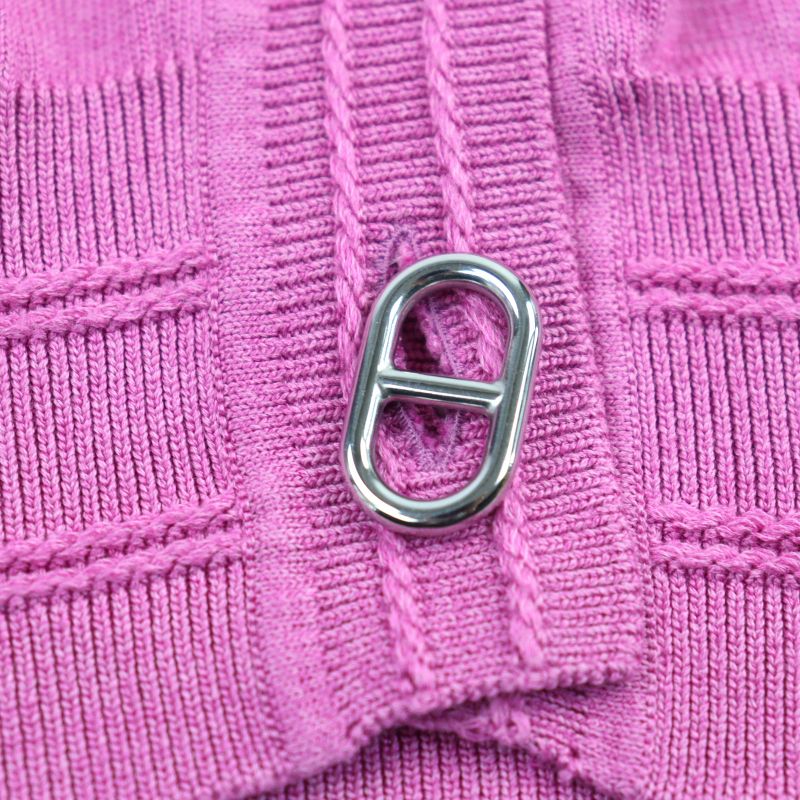 Hermes 2023 3e2706d3 Silk Cotton Chaine D'ancre V-neck Long Sleeve Cardigan